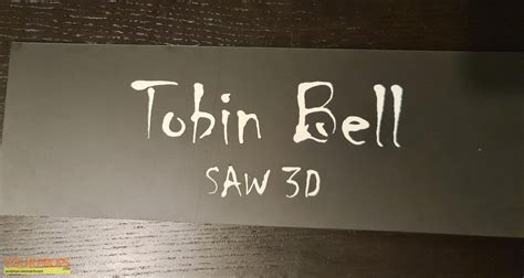 Saw 3D Jigsaw (Tobin Bell) chair name plate original prod. material