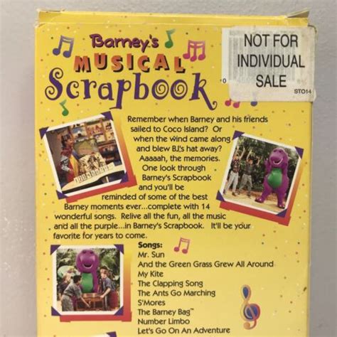 Barney Musical Scrapbook Vhs Video Tape Promotional Promo Buy Get