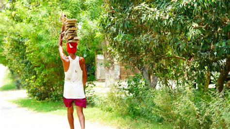 Farmer In Village India Image Editorial Photo Image Of Landscape