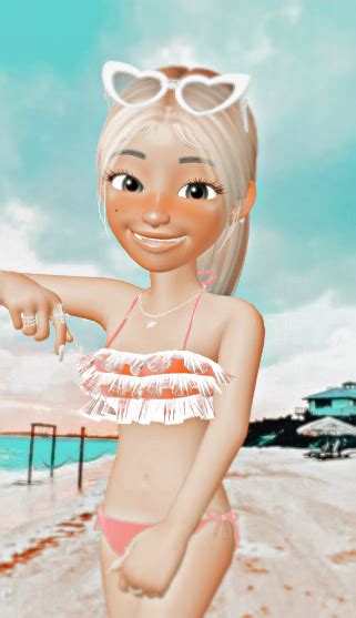 At The Beach Zepeto Looks Ideas Preppy Girl Hello Kitty