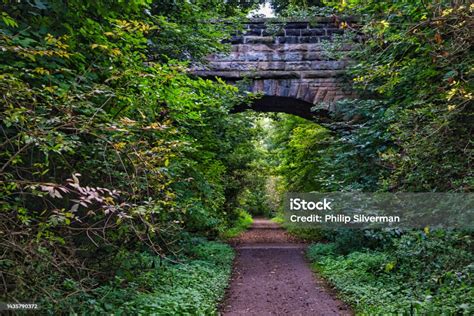 Route Of Disused Railway Line Through Countryside Now Used As Cycle