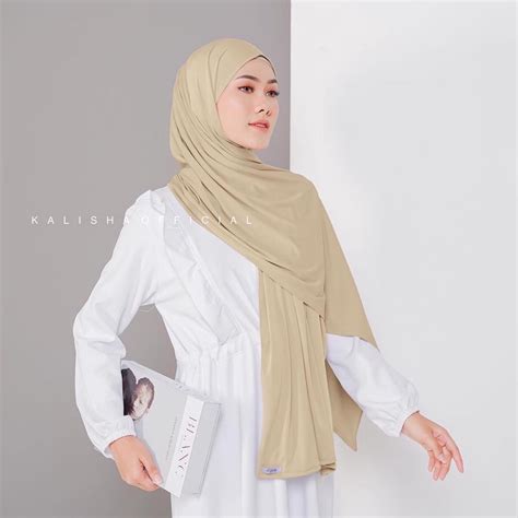 Jual Jilbab Pashmina Instan Jersey Premium I Pashmina Instant Malay