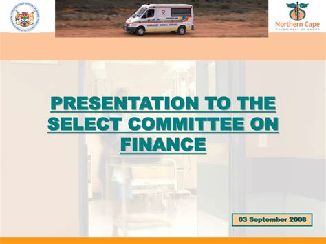 Ppt Presentation To The Select Committee On Finance Powerpoint