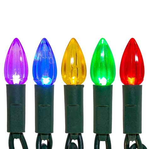 KSA 50 Count Diamond Multi Color LED C3 Mini Christmas Lights 25 Ft