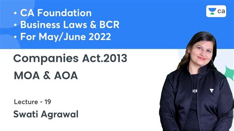 L19 Companies Act 2013 MOA AOA CA Foundation May June 2022