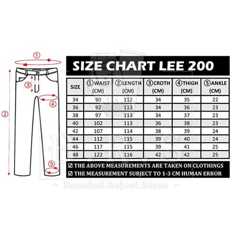 Aggregat 68+ lee jeans size chart cm - jtcvietnam.edu.vn