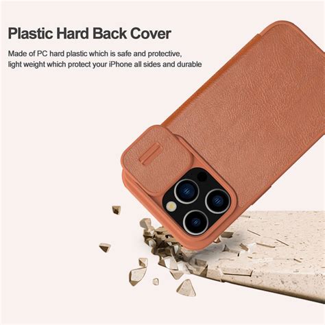 Iphone Pro Max Qin Pro Series Flip Leather Case By Nillkin Brown