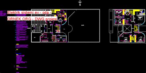 Elektrik Sistemi Ev Oda Dwg Projesi Autocad Projeler