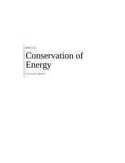 Conservation Of Energy Lab Report 4 PHYS 215 Docx PHYS 215