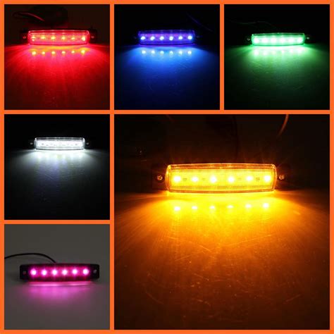 60 Pcs Amber Car External Lights Led 12v 24v 6led Auto Car Bus Truck Lorry Side Marker Indicator