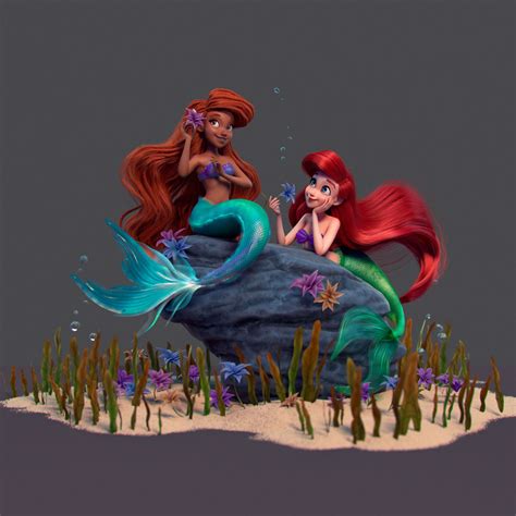 Ariel And Halle As Mermaid Sisters In 3d By Migmonster1979 On Deviantart