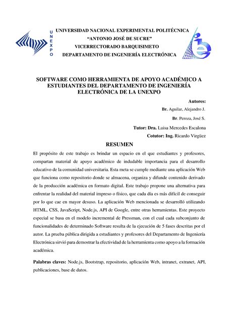 Resumen Tesis Aguilar Peroza Universidad Nacional Experimental
