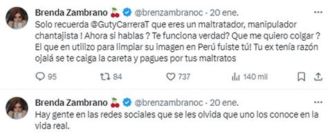 Brenda Zambrano Arremete Contra Guty Carrera Video Eres Un Maltratador