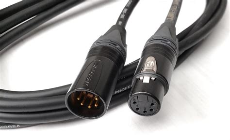 DMX 5X BK 5 Pin DMX Cables With Neutrik Black And Gold Cord Ends