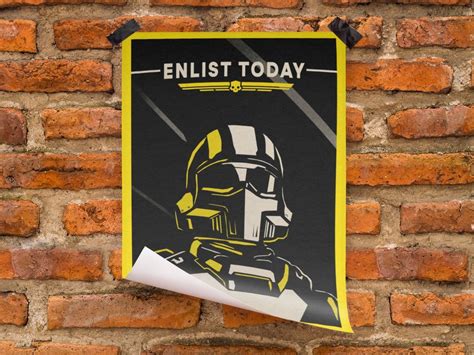 Helldivers 2 Video Game Enlist Today Inspiring Propaganda Poster Sold