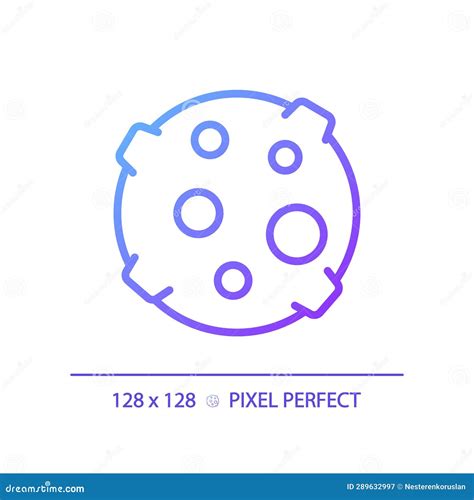 Moon Pixel Perfect Gradient Linear Vector Icon Stock Illustration