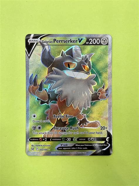 Galarian Perrserker V Ultra Rare Lost Origin Pokemon Tcg Values