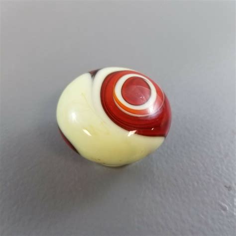 Vintage Gear Shift Knob 2 White Red Glass Marble Swirl Shifter