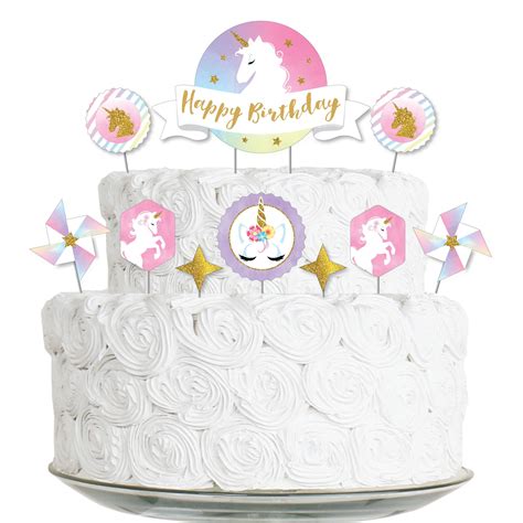 Big Dot Of Happiness Rainbow Unicorn Magical Unicorn Birthday Party Cake Decorating Kit