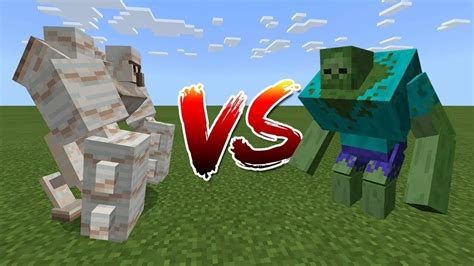 Mutant Zombie Vs Mutant Iron Golem 🔥 ️ Minecraft Youtube