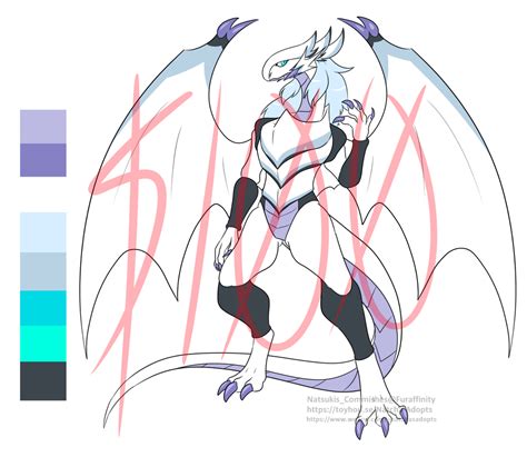 Anthro Blue Eyes White Dragon Adopt Closed Weasyl