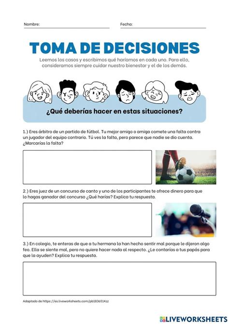 Ejercicio Interactivo De Toma De Decisiones Para Tercero De Primaria