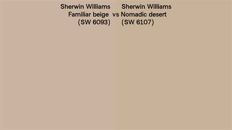 Sherwin Williams Familiar Beige Vs Nomadic Desert Side By Side Comparison