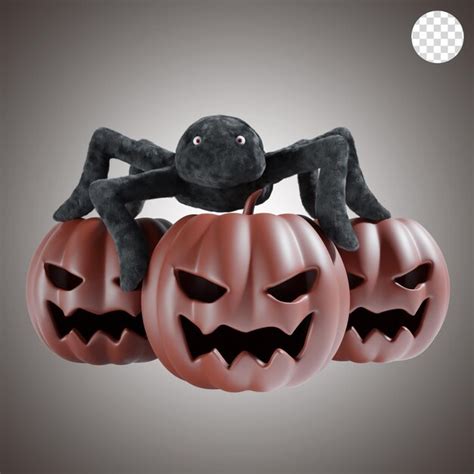 Araña aterradora halloween render 3d Archivo PSD Premium