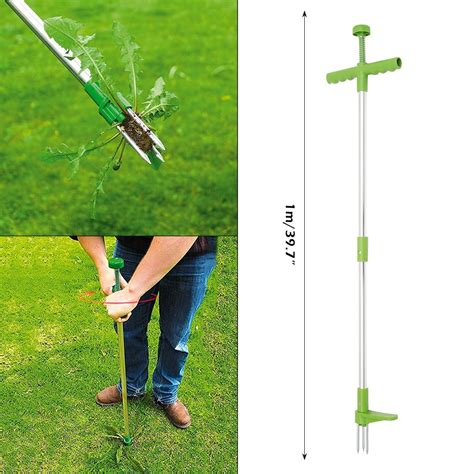 ODOMY Weed Puller Stand Up Weeder Hand Tool Long Handle Garden