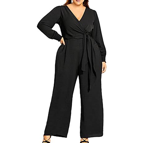 City Chic Plus Size Synthesis Jumpsuit Black Size 14 Plus