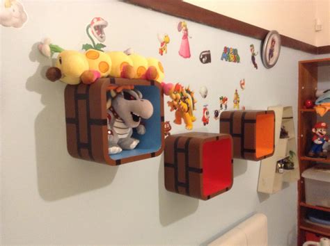 Super Mario Theme Bedroom Bedroom Themes Super Mario Floating Shelves