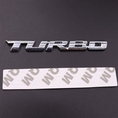 Car Silver Metal D Turbo Letter Emblem Badge Logo Sticker Decal Fender