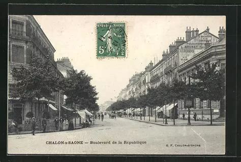 Cpa Chalon Sur Saone Boulevard De La Republique Eur