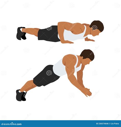 Dynamic Clap Push Ups Exercise Push Ups Variation Stock Illustration