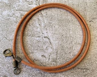 2mm Natural Leather Cord Necklace W Antique Bronze Lobster Etsy