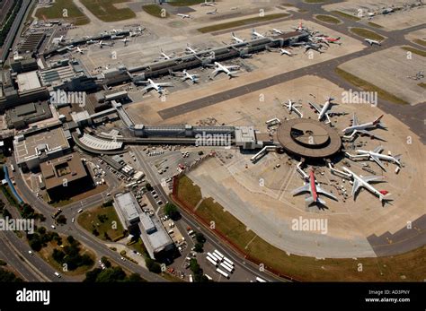 London Gatwick Airport aerial view showing the south terminal and its ...