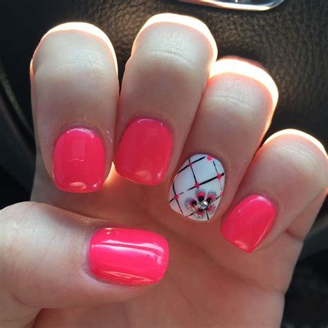 Pink Spring Nails Pink Nail Art Designs Nails Short Nail Designs