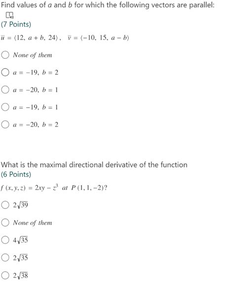 Solved Find Values Of A And B For Which The Following