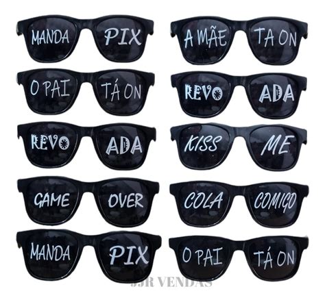 Kit 20 Oculos Frases Divertidas Sortidas Balada Festa Parcelamento