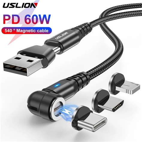 Uslion Cable Magn Tico De Carga R Pida Cable Tipo C A Tipo C Pd