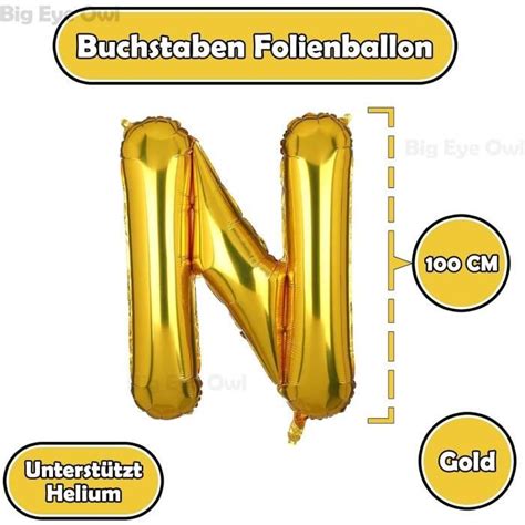 Xxl Lettre N Ballon Or Grand Mylar Alphabet Foil Helium Balloon