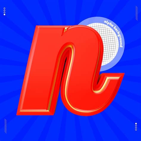 Premium Psd 3d Render Letter N Font Lowercase Red