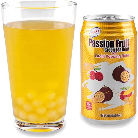 Herbata Zielona Marakuja Liczi Bubble Tea Passion Popping Boba 340ml