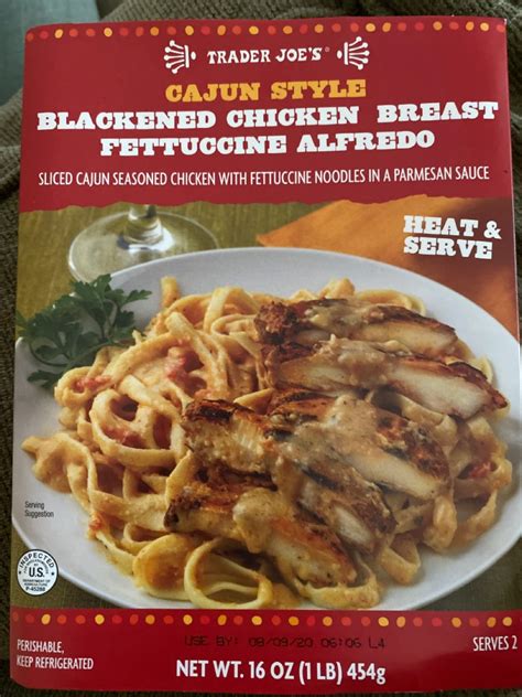 Trader Joes Cajun Style Blackened Chicken Fettuccine Alfredo Calories