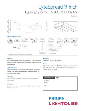 Fillable Online Lightingproducts Philips Lytespread Inch Philips