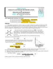 Freezing Point Depression Lab II Pdf Colligative Properties MOLECULAR