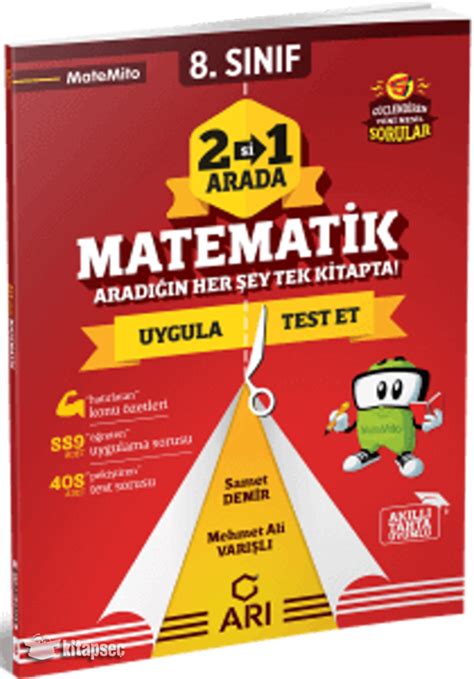 8 Sınıf İkisi Bir Arada Matematik Arı Yayıncılık 9786057704245