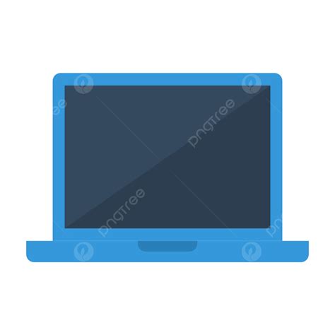 Gambar Ikon Rata Laptop Biru Laptop Komputer Elektronik Png Dan