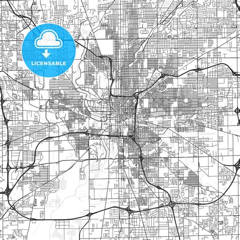 Indianapolis Indiana Area Map Light Hebstreits