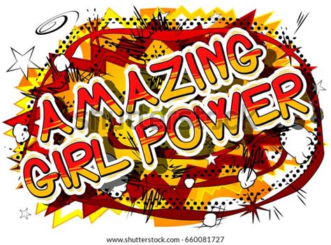 Amazing Girl Power Comic Book Style Stock Vector Royalty Free